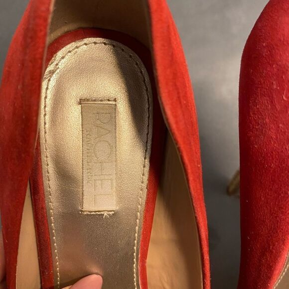 Rachel Ray red suede heels, size 7,5 - Picture 6 of 8